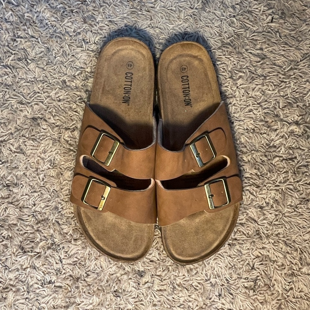 Cotton On Brown Sandals with Buckles